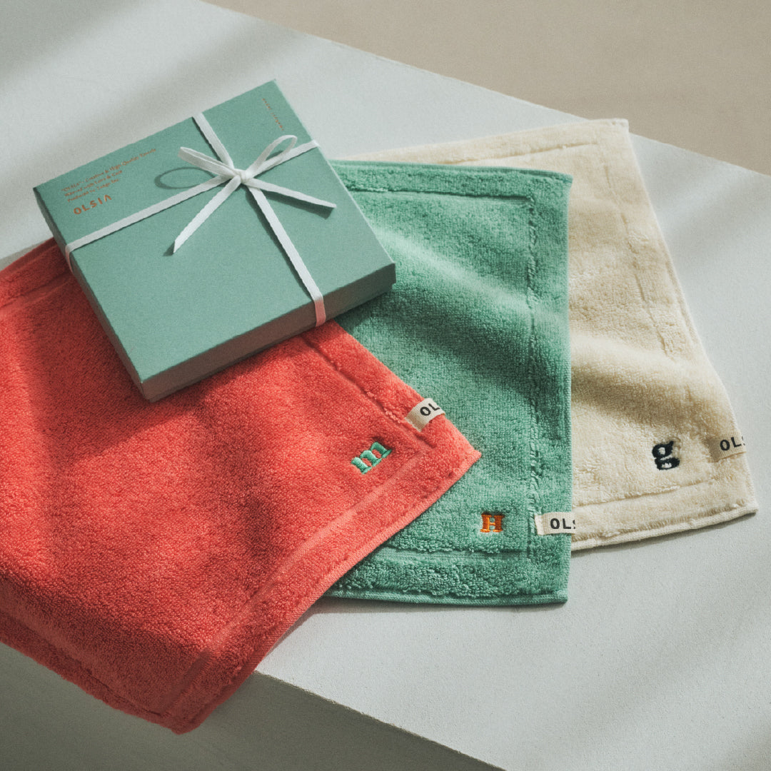 Premium Cotton ハンカチギフトボックスセット(ハンカチタオル1枚)